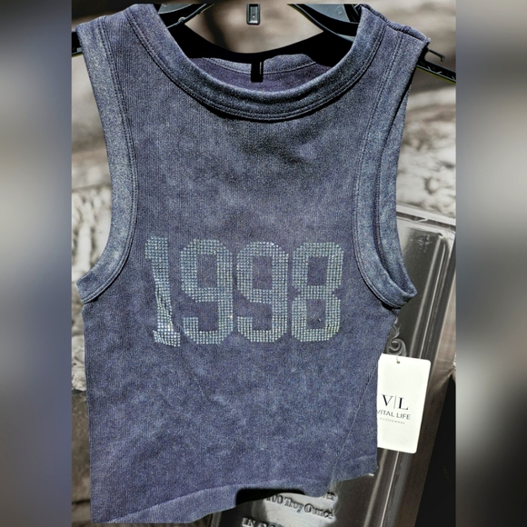 Vital Life Activewear Bling Ribbed Crop Top Size Small - Picture 5 of 11